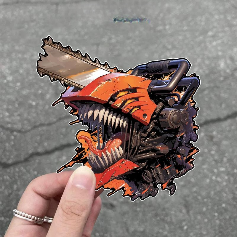 체인소맨 자동차 스티커 오토바이 스쿠터 꾸미기 흠집 커버 맞춤 장식 데칼 8cm - 상품 이미지