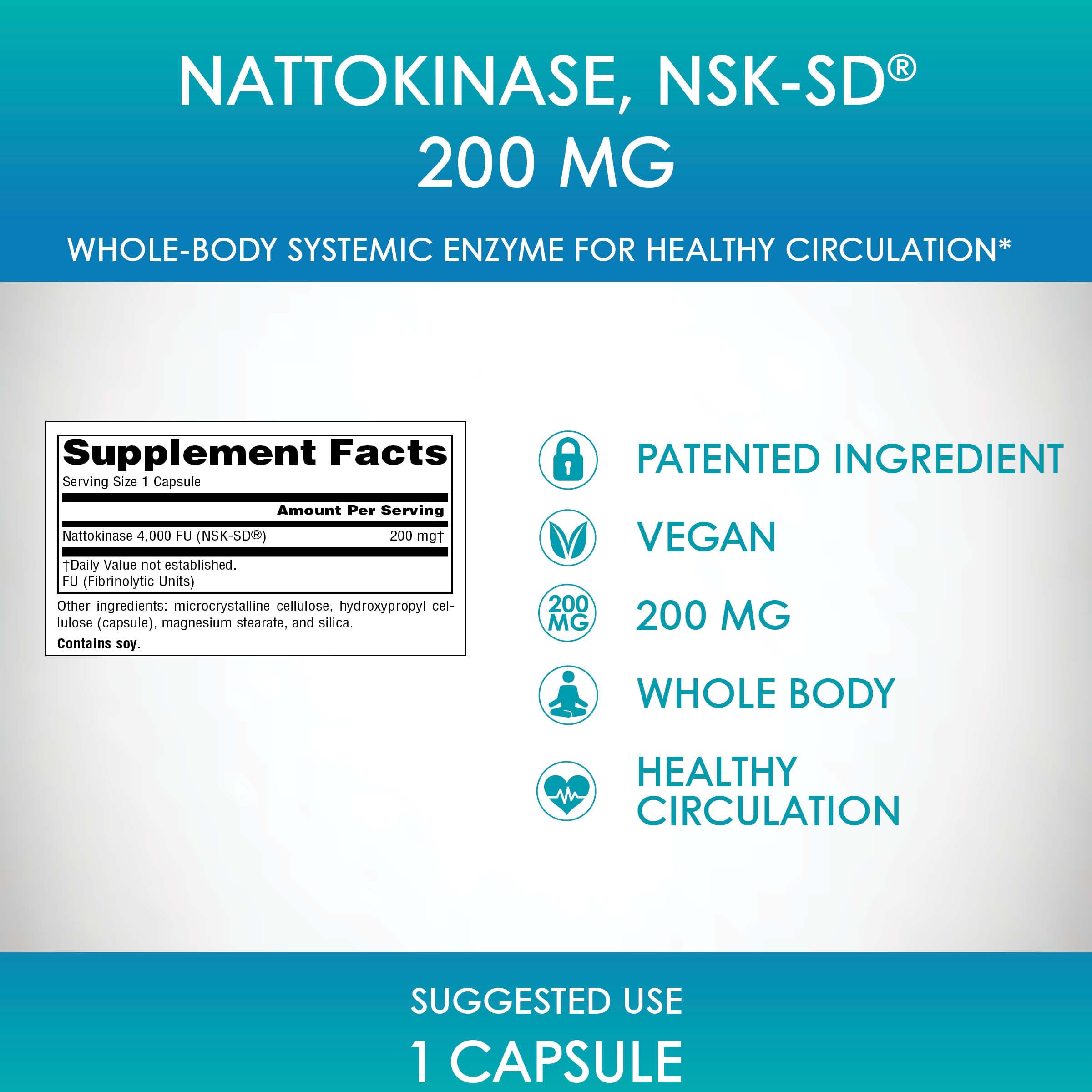 소스 네추럴스 NSK-SD, 낫토키나아제, 채식 친화적, 건강한 순환을 위한 전신 효소, 이미지 7