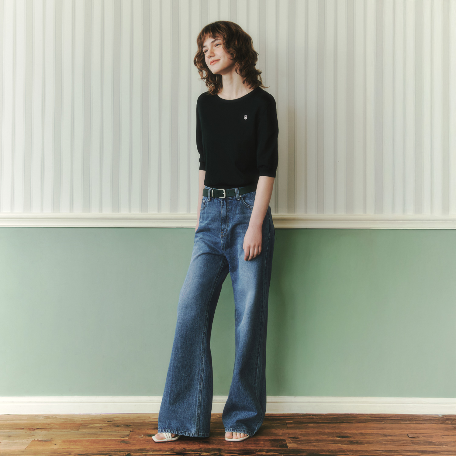[제로스트릿] 워싱 세미 부츠컷 데님 팬츠 WASHED SEMI-BOOTCUT DENIM PANTS / INDIGO - 상세 이미지 3