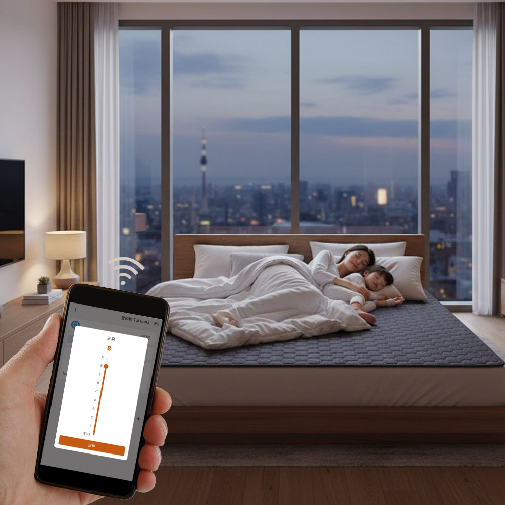 (2026년형 5세대) 한일온열기 IOT 원격조절 전기 온열매트 탄소 카본 매트 전기요 장판 침대용 1인용 싱글 제품 이미지
