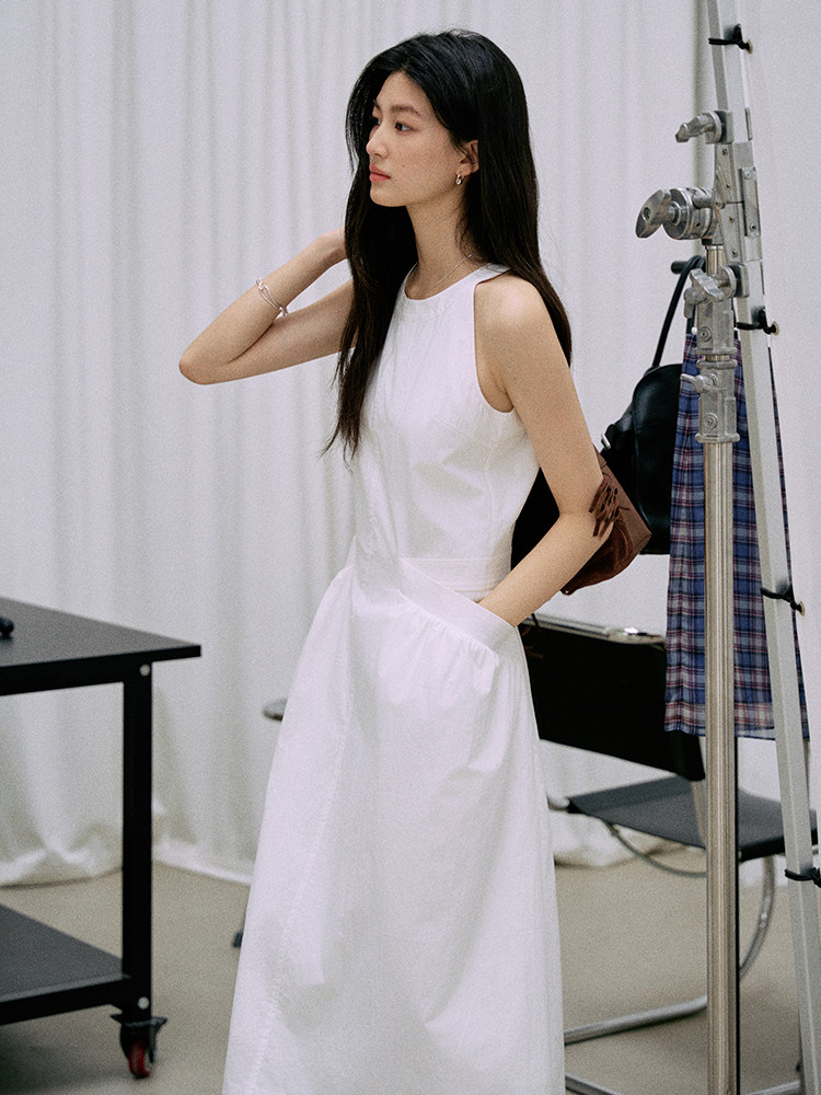 Jicouture 홀터넥 여성원피스 화이트 롱 봄 여름원피스 이미지 7