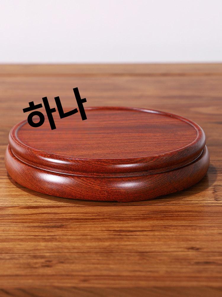 원목 받침대 장식대 원형 꽃병용 소형조각품 인테리어 화초 스탠드 정리대 - 상세 이미지 3
