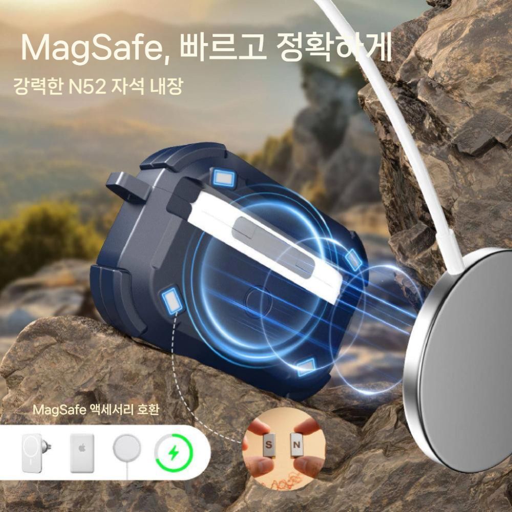 에어팟 프로 3세대 케이스 고리 스트랩 잠금 장치 맥세이프 자석 투톤 케이스 이미지 7