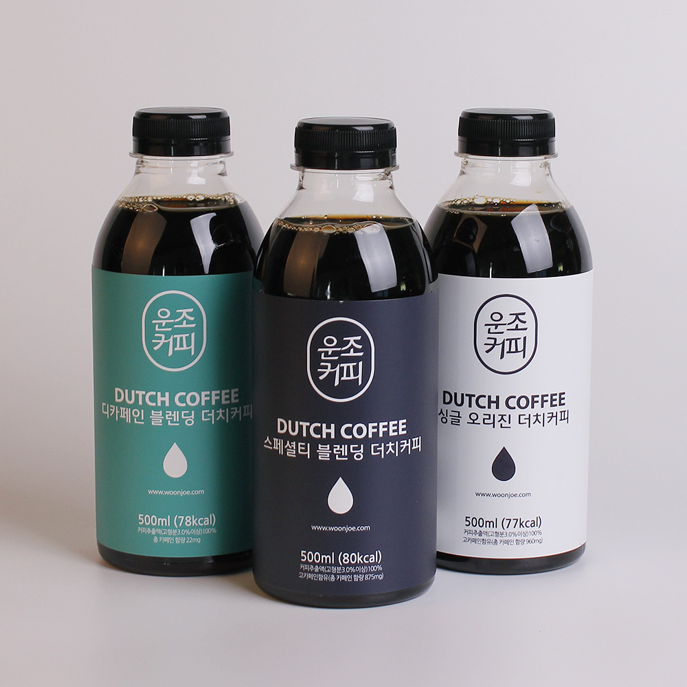 운조커피 더치커피 콜드브루원액 500ml x 3병 교차선택가능 - 상품 이미지