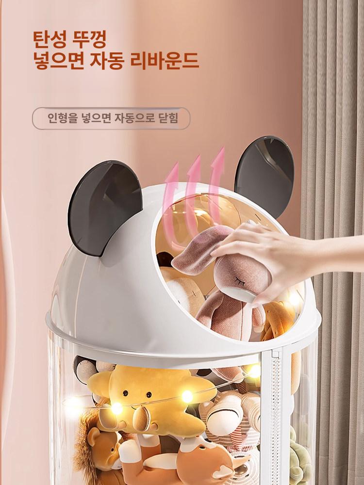 보관 보관함 원형통 인형 정리 투명 142cm 대용량 PVC 원통 지퍼 자크 장난감 중형 화이트 - 상세 이미지 3
