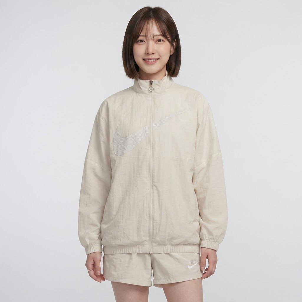 [국내매장판] 나이키 에센셜 바람막이 빅스우시 우븐 자켓 윈드러너 러닝 재킷 크림화이트, M