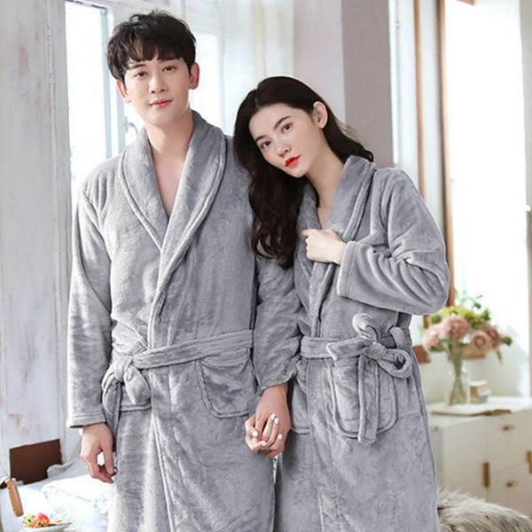 겨울 샤워 가운 폴리에스터 극세사 목욕 가운 수면 - 상품 이미지