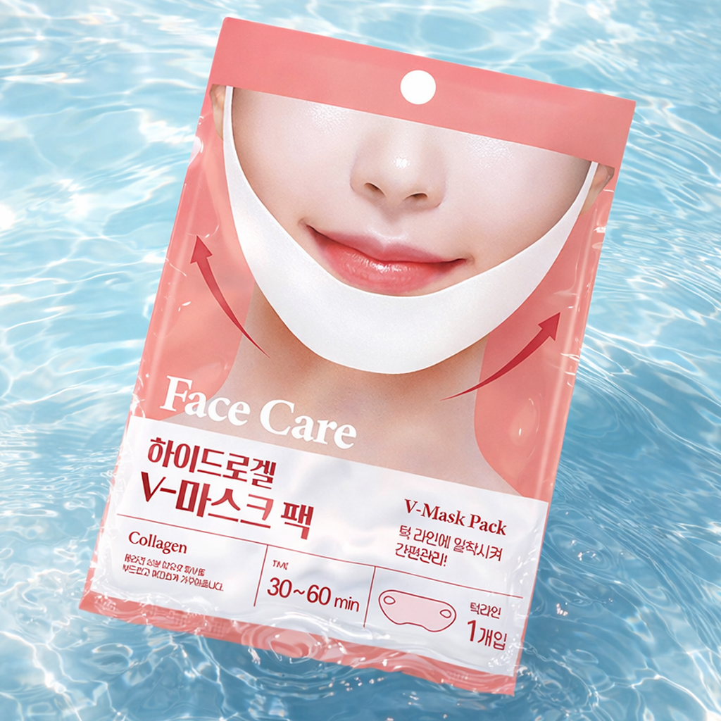 브이라인 턱 리프팅 하이드로겔 콜라겐 마스크팩 얼굴 탄력 관리 이미지 2