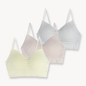 [3 pack] 파티아라 소프트 셔링 브라렛 세트 노와이어 얇은끈 스트랩... 착용 후기 | 사이즈/핏 총정리 - 상품 이미지 1