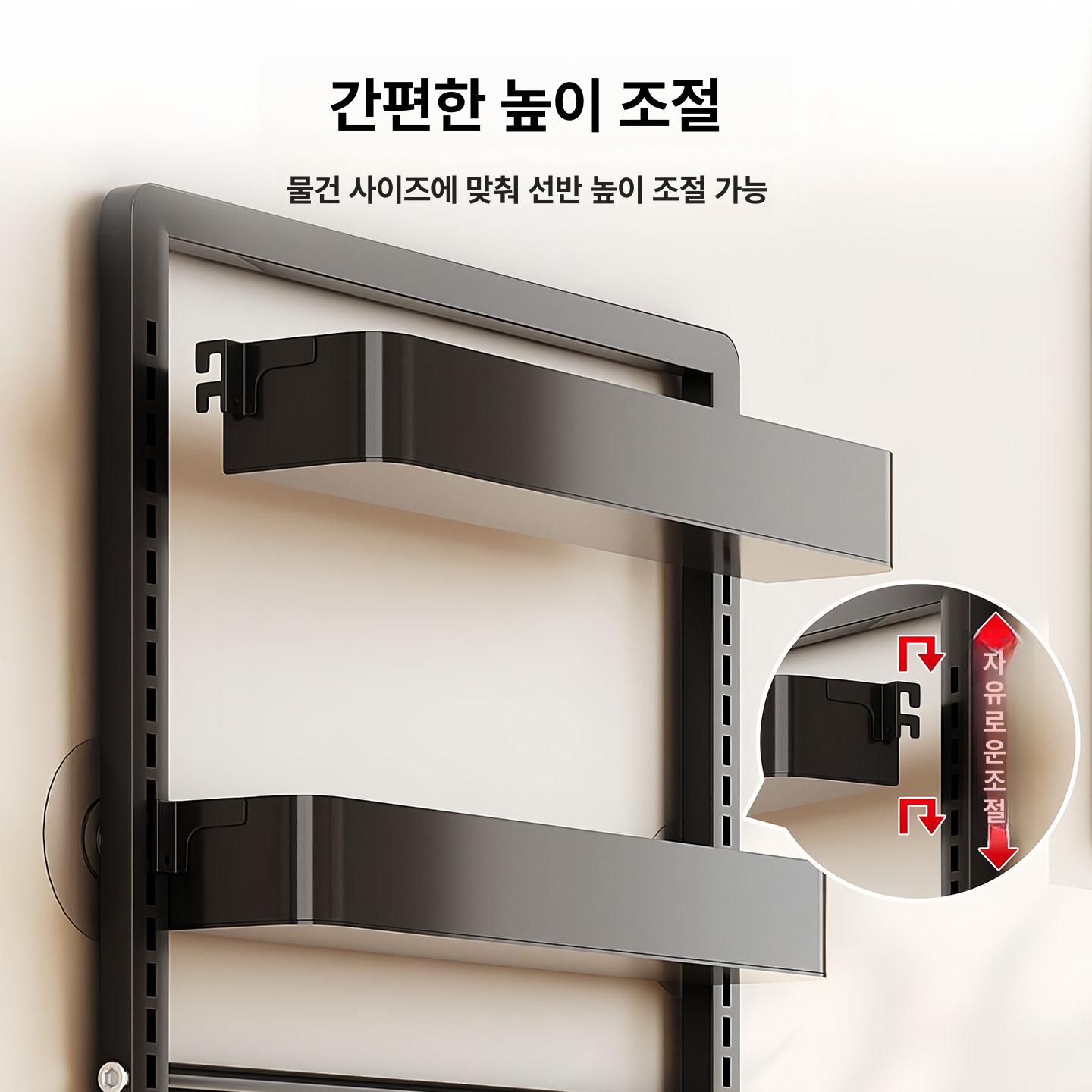 틈새선반 욕실문 수납장 욕실 수납 서랍 소형 다용도 선반 초박형 세탁기 확장형 장 - 상세 이미지 3