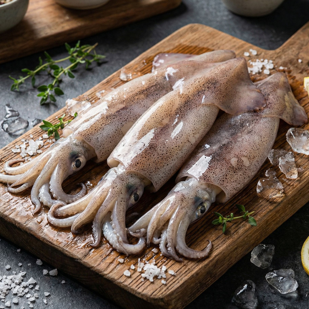 오징어 총알 통오징어찜 한치 미니 생물 원양산 통찜용 작은 회 1kg(8~10미) - 상품 이미지