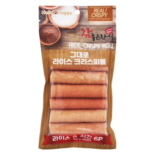 참좋은간식 그대로 라이스 크리스피롤 쌀+닭가슴살, 6개, 1개 - 상품 이미지