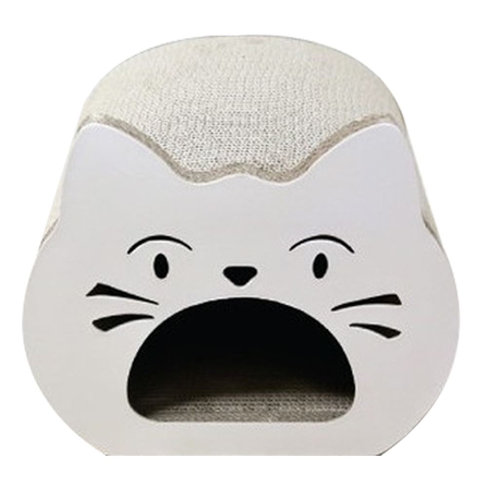 테비 크림 고양이 얼굴 애견 장난감 스크래쳐 - 상품 이미지