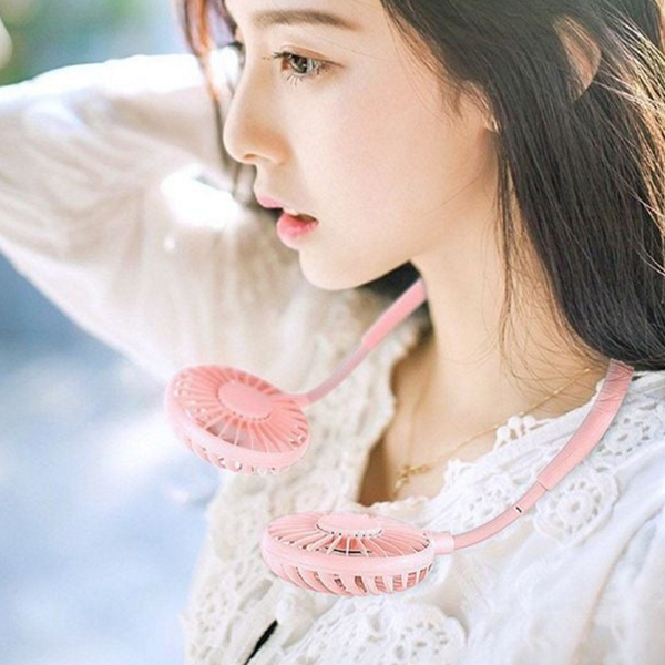 밴드형 목걸이 휴대용 선풍기 듀얼 넥밴드 휴대용 선풍기 운동용 저소음 - 상품 이미지