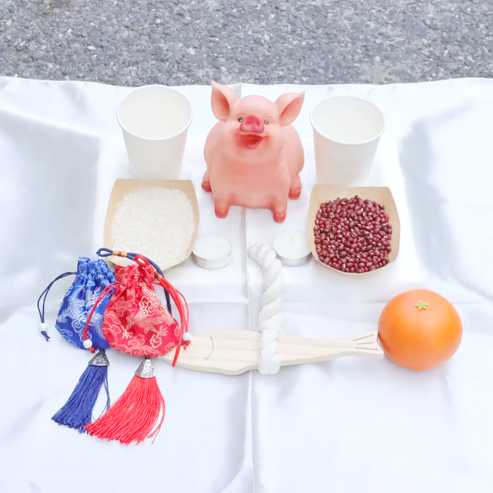 개업 고사상 신차 자동차 고사 세트 미니 고사상 세트 화이트 - 상세 이미지 2