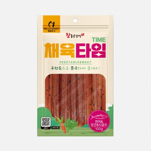 참좋은간식 채육타임 연어+당근+시금치, 100g, 1개 - 상품 이미지