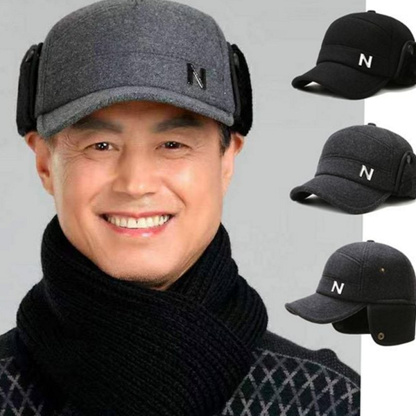 방한용 남성 귀달이 모자 따뜻한 겨울 귀달이 모자 볼캡 - 상품 이미지