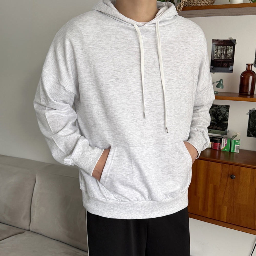 남자 로트 오버핏 봄 가을 무지 후드티 이미지 8