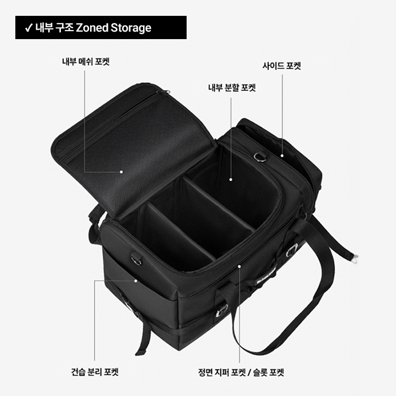 캠핑 수납 가방 멀티백 멀티툴 소품 스토리지 택티컬 데일리 여행용 블랙독 - 상세 이미지 3