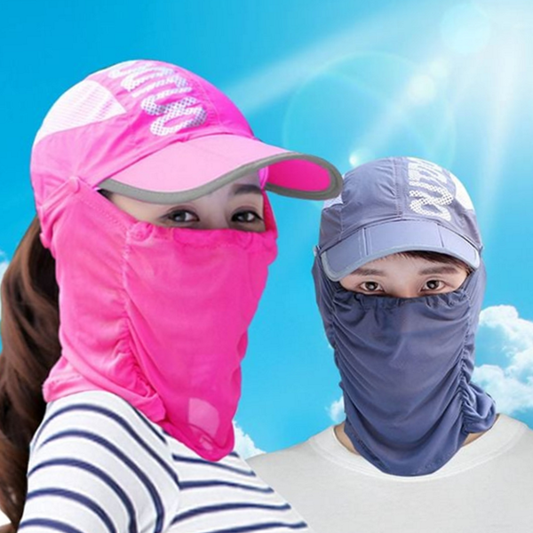 일체형 얼굴 가리개 모자 자외선 햇빛 가리개 모자 차단 안면 - 상품 이미지