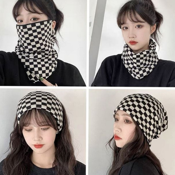 데일리 체크 패턴 넥 워머 스퀘어 다이아몬드 넥 워머 - 상품 이미지