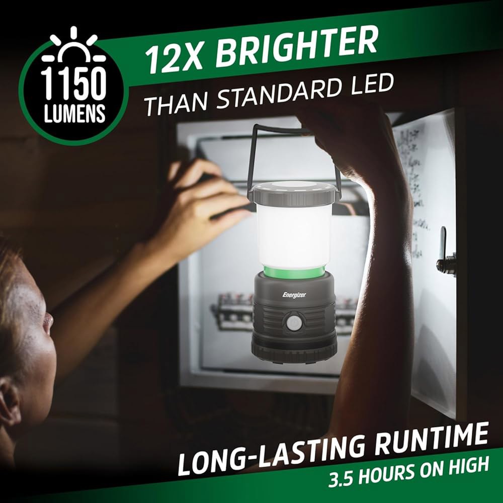 에너자이저 LED 캠핑 랜턴 X1000, 밝고 튼튼한 텐트 조명, 캠핑, 하이킹, 낚시, 비상 시 방수 랜턴(USB 케이블 포함) 1200 Lumens - 상세 이미지 2