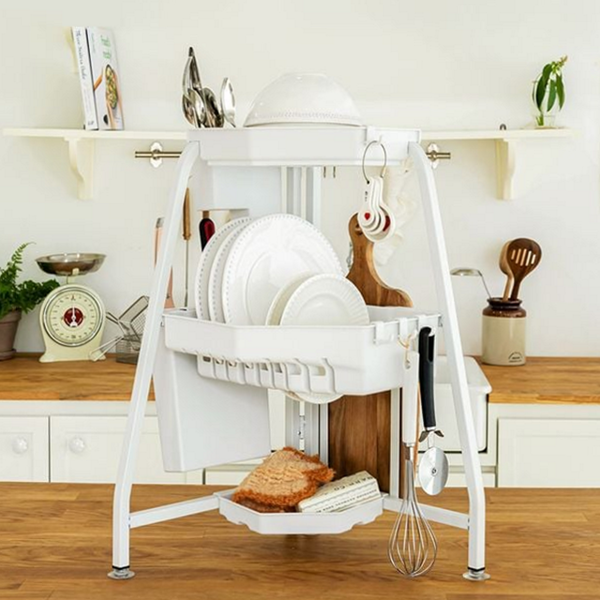 물빠짐 싱크대 식기 건조대 코너형 3단 식기 건조대 다용도 설거지 - 상품 이미지