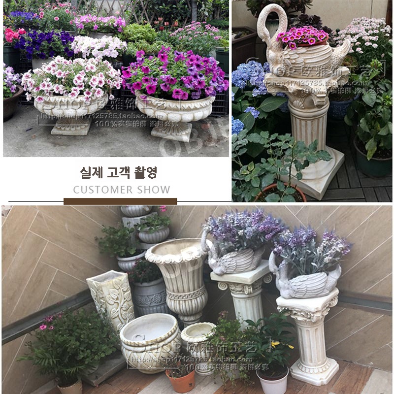 로마화분 유럽풍 빈티지 대형 야외 정원 인테리어 그리스 엔틱 장식 화분 - 상세 이미지 2