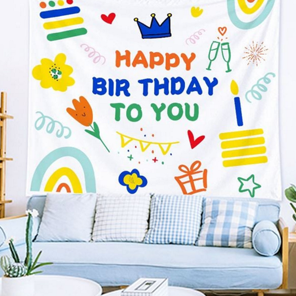 파티용 생일 파티 포스터 벽걸이 생일 벽장식 배경막 현수막 기념 - 상품 이미지