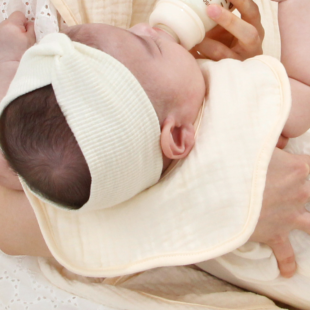 예꼬맘 아기 순면 턱받이 2개 침받이 거즈 - 상품 이미지