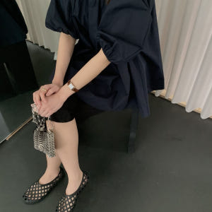 바스켓 위드 블라우스 반팔 5부 벌룬 플레어 퍼프 셔링 밴딩 오프숄더 탑... 착용 후기 | 사이즈/핏 총정리 - 상품 이미지 2