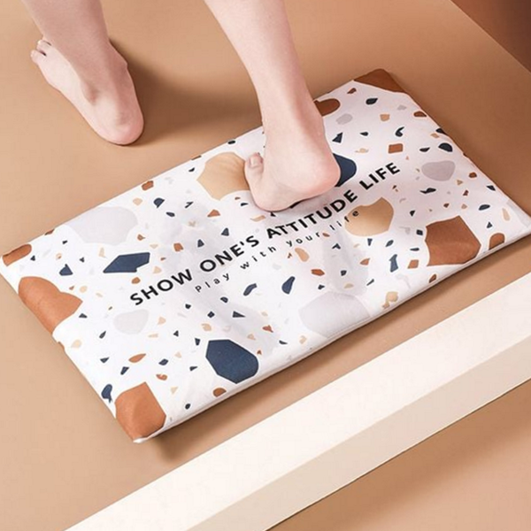 디자인 규조토 발 매트 테라조 욕실 발 매트 빨아쓰는 화장실 - 상품 이미지