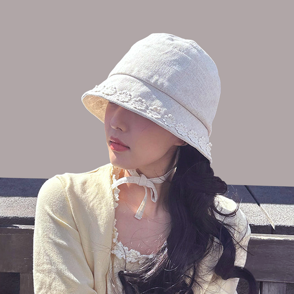 여성 보넷모자 린넨 보닛햇 자외선차단 여름 벙거지모자 버킷햇 이미지 2