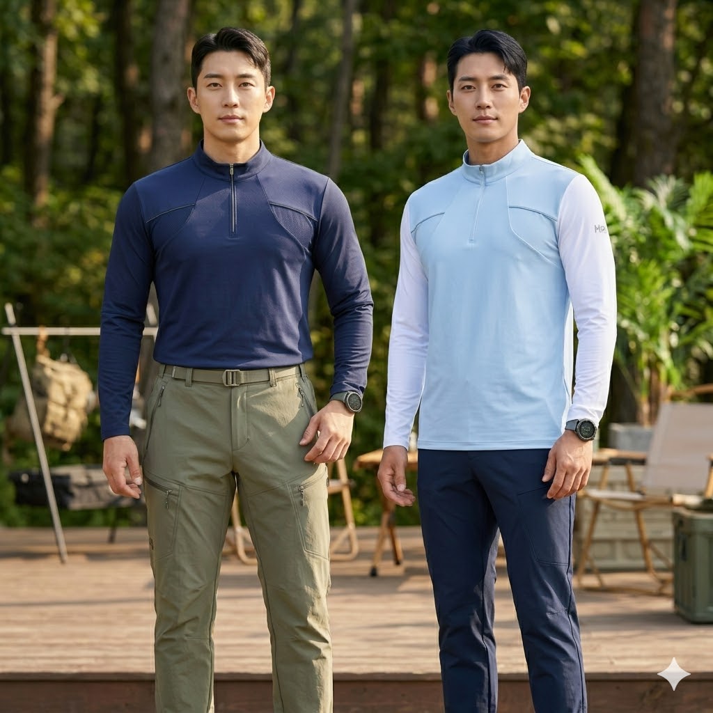 MILLET 밀레 남자 여름 아웃도어 아이스 냉감 팔토시 스판 등산 긴팔티셔츠 - 상세 이미지 4