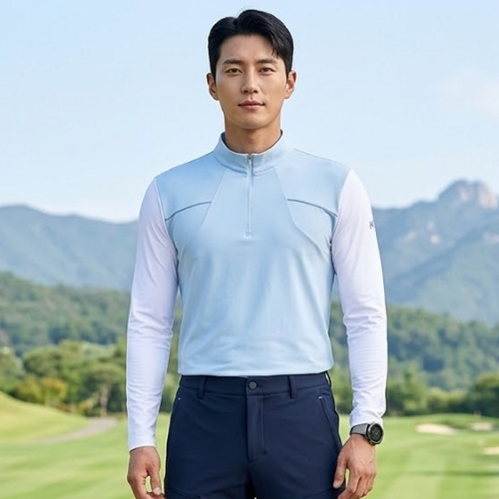 MILLET 밀레 남자 여름 아웃도어 아이스 냉감 팔토시 스판 등산 긴팔티셔츠 - 상품 이미지