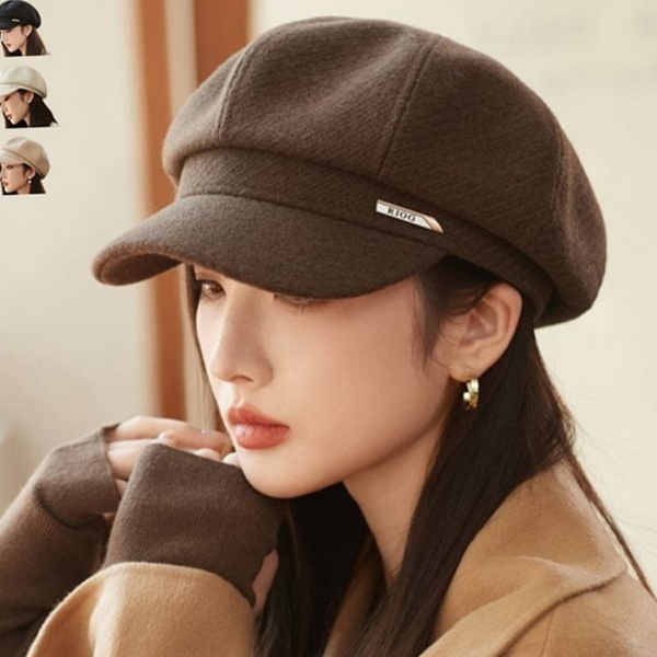 클래식 팔각모 모자 데일리 여성 헌팅 캡 심플 가을 겨울 - 상품 이미지