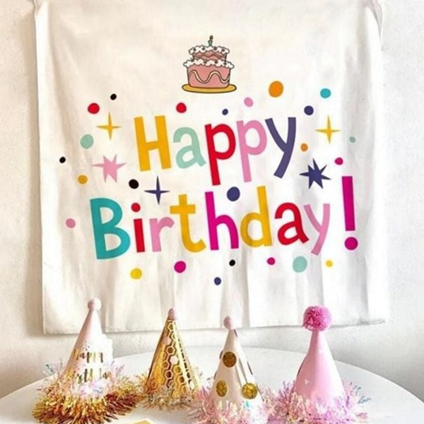 생일축하 생일 벽장식 현수막 파티 벽장식 포토존 배경 - 상품 이미지