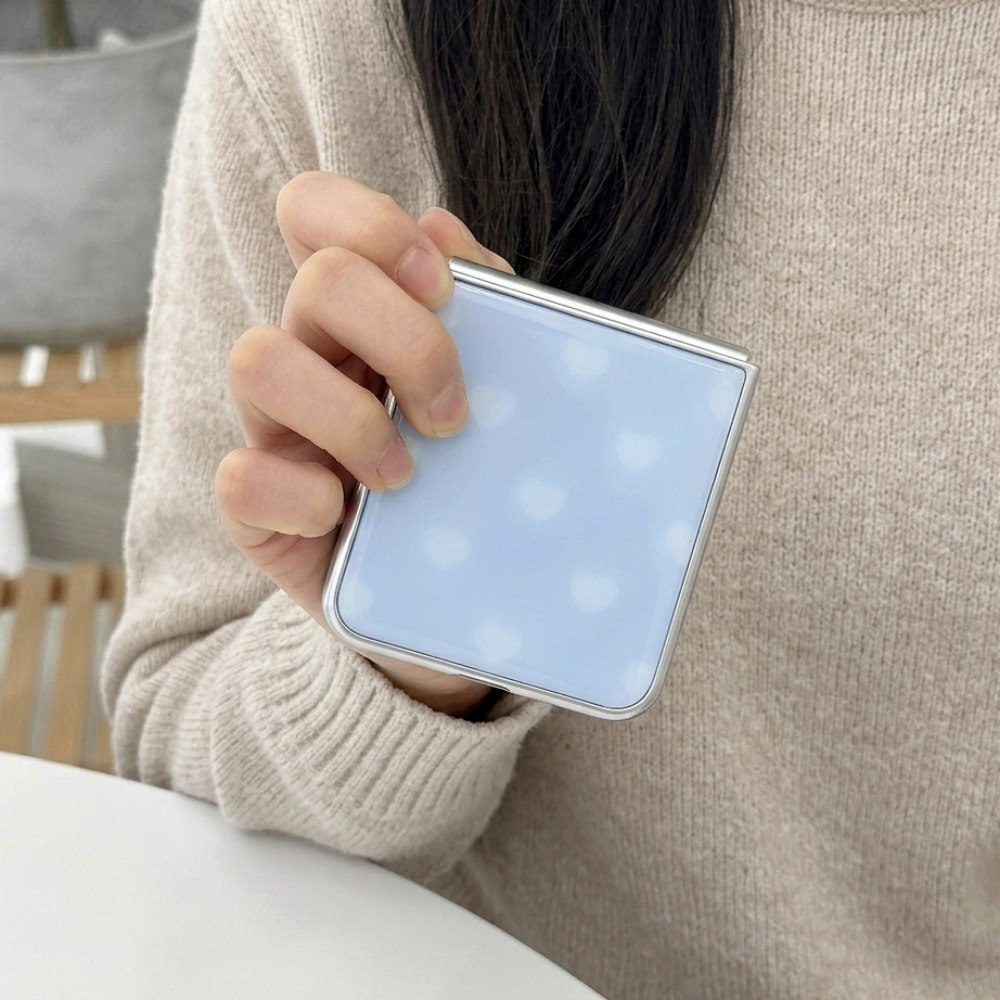 Z플립 케이스 파스텔 하트 구름 7 6 5 4 3 에폭시 실버 제트 지플립 범퍼 커버 이미지 8
