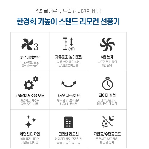 50cm 공업용선풍기 공장 산업용 리모컨형 키큰 스탠드선풍기 블랙 - 상세 이미지 2