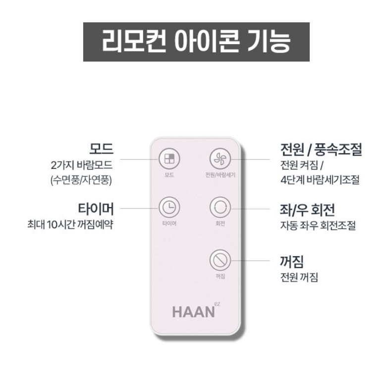가정용선풍기 아기방 침실용 수면풍 리모컨 저전력 저소음 발터치선풍기 이미지 7