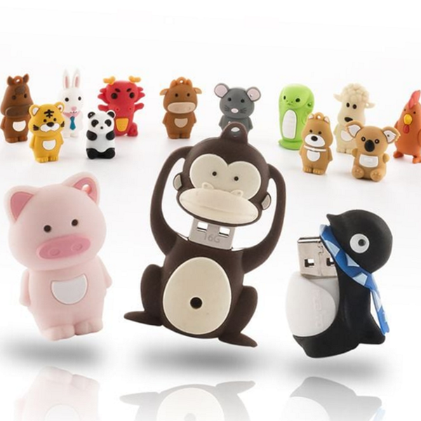 귀여운 동물 usb 메모리 실리콘 usb 메모리 16기가 선물용 휴대용 - 상품 이미지