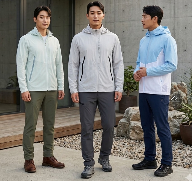 밀레 남성 봄 여름 경량 펀칭 통풍 아우터 바람막이 등산자켓 - 상세 이미지 5