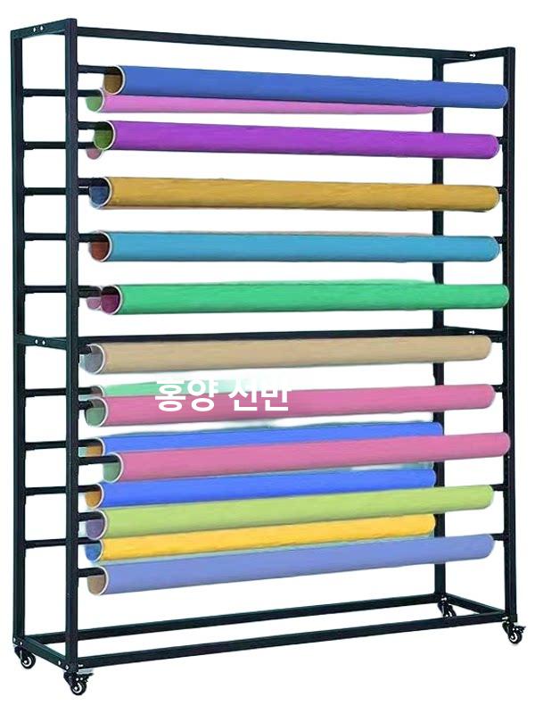 시트지 정리대 원단 거치대 행거 꽃집 필름 진열대 리본 보관 랩핑지 바퀴포함 걸이대 - 상세 이미지 5