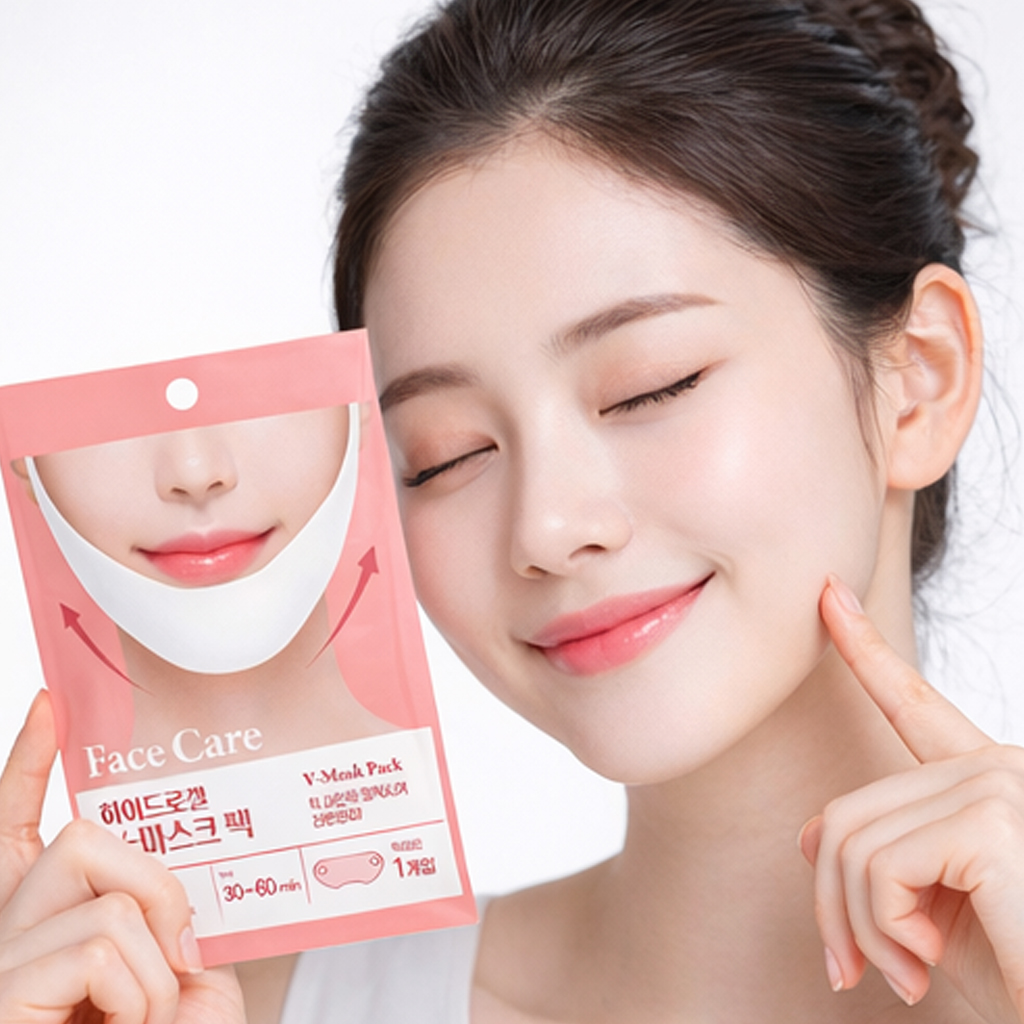 브이라인 턱 리프팅 하이드로겔 콜라겐 마스크팩 얼굴 탄력 관리 이미지 4