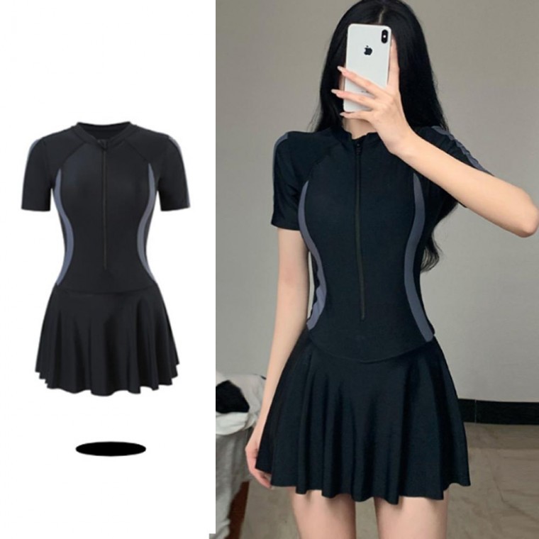 HESW6871 플레어 원피스형 래쉬가드 여성 수영복 바캉스룩 0413 - 상품 이미지