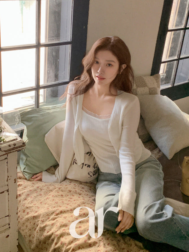 [울함유] 골지 셔링 캡나시 크롭 긴팔 가디건 세트 st3023