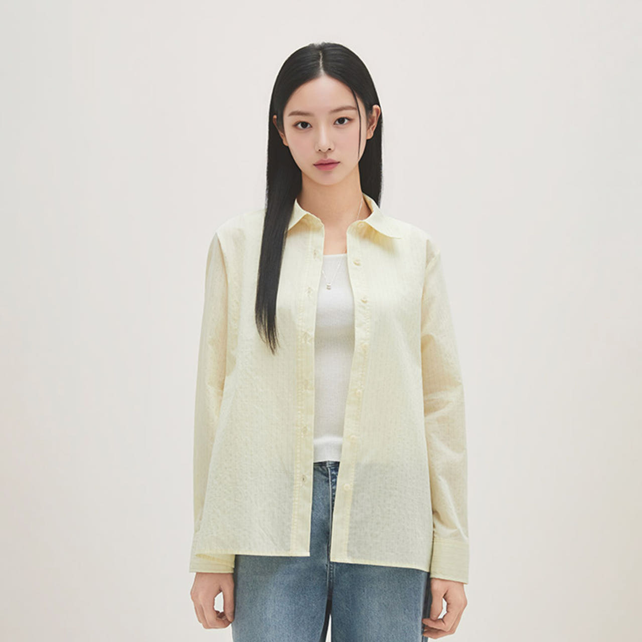 로엠 올데이 코튼 혼방 셔츠 RMYWG24R11 이미지 2