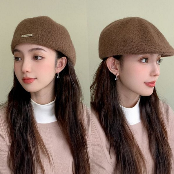 따뜻한 여성 베레모 꽈배기 여자 베레모 데일리 겨울 - 상품 이미지