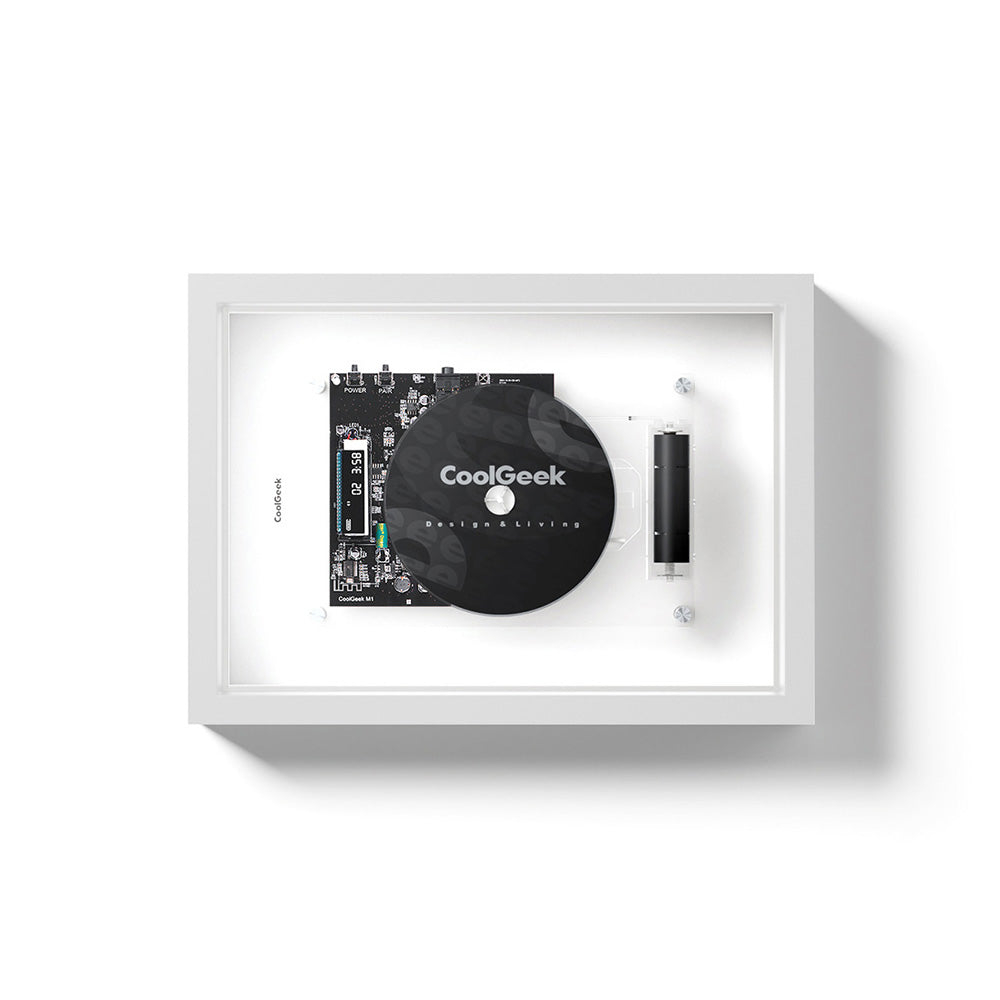 CoolGeek M1 CD 플레이어 투명 벽걸이 스탠드 인테리어 리모컨 무선 액자 블루투스 블랙 - 상세 이미지 5