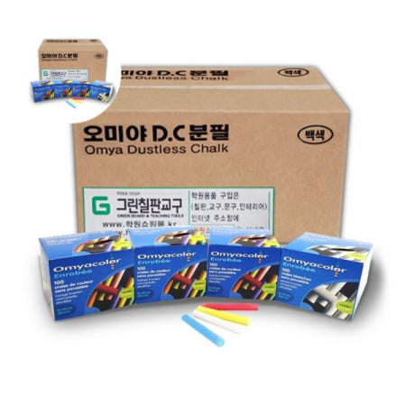 탄산분필 오미야 하양색 필기용 하얀색필기분필 오미야분필세트